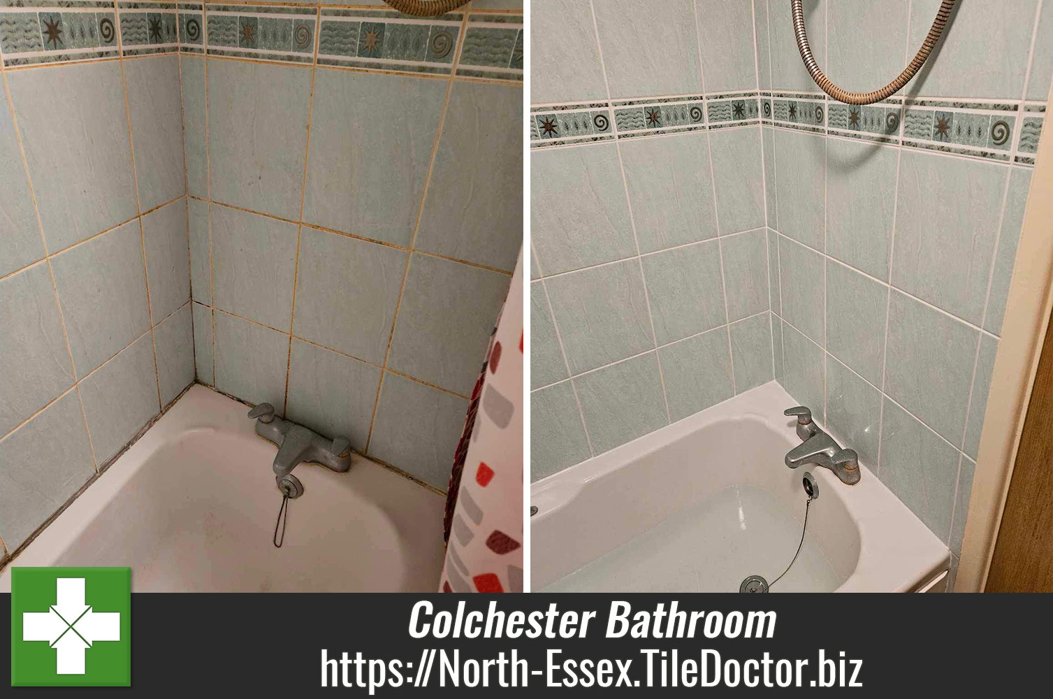 White Grout Colourant Rejuvenates Tired Bathroom Tiles in Colchester Essex