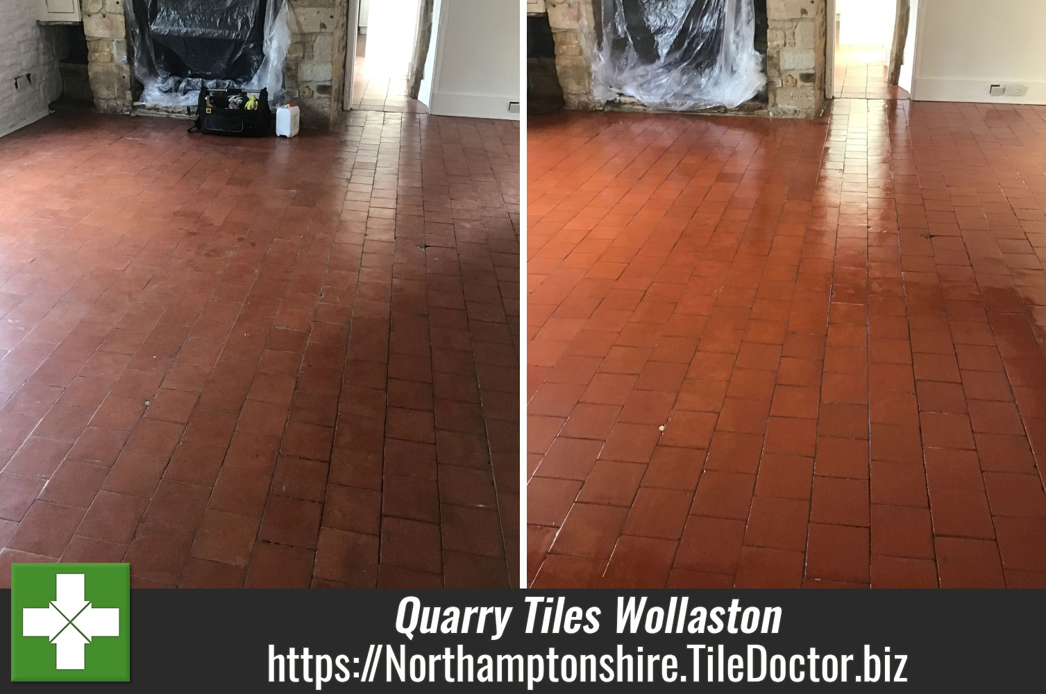 Achieving a Subtle Sheen on Quarry Tiles with Tile Doctor Seal and Go Extra in Wollaston Northamptonshire