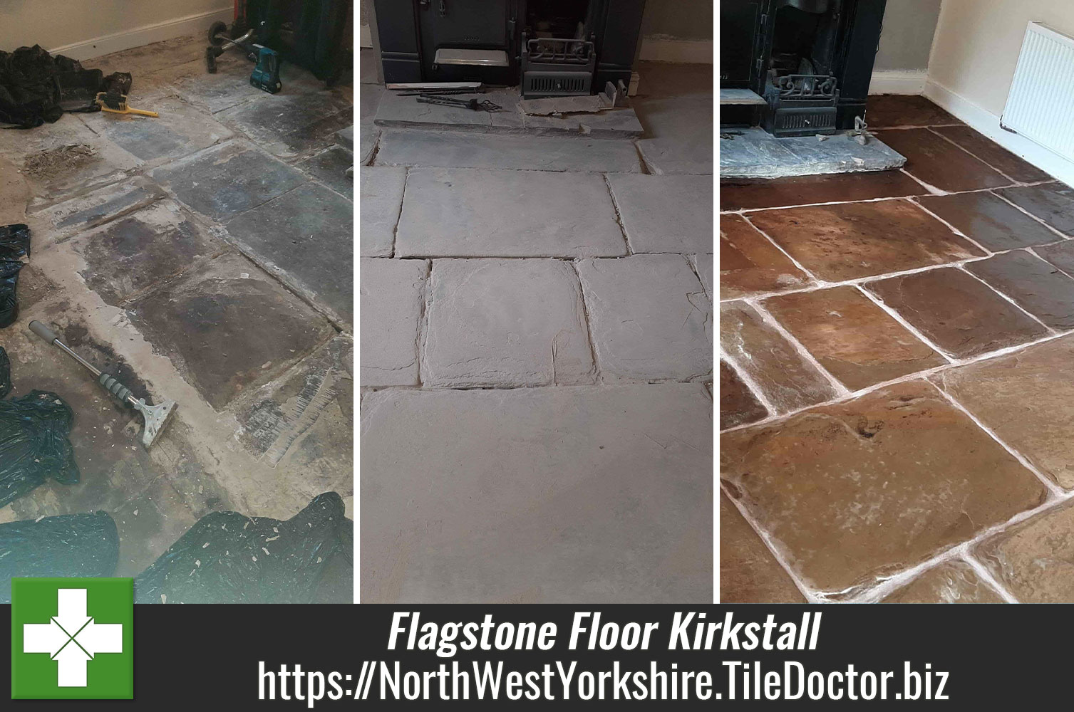 Resurfacing 150 Year Old Flagstones With Tile Doctor Milling Pads in Kirkstall  Yorkshire