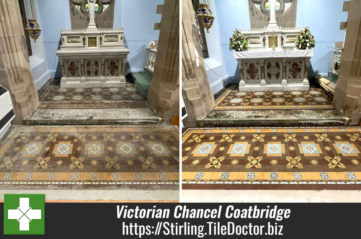 Victorian Tiled Chancel Floor Renovation St Marys Coatbridge