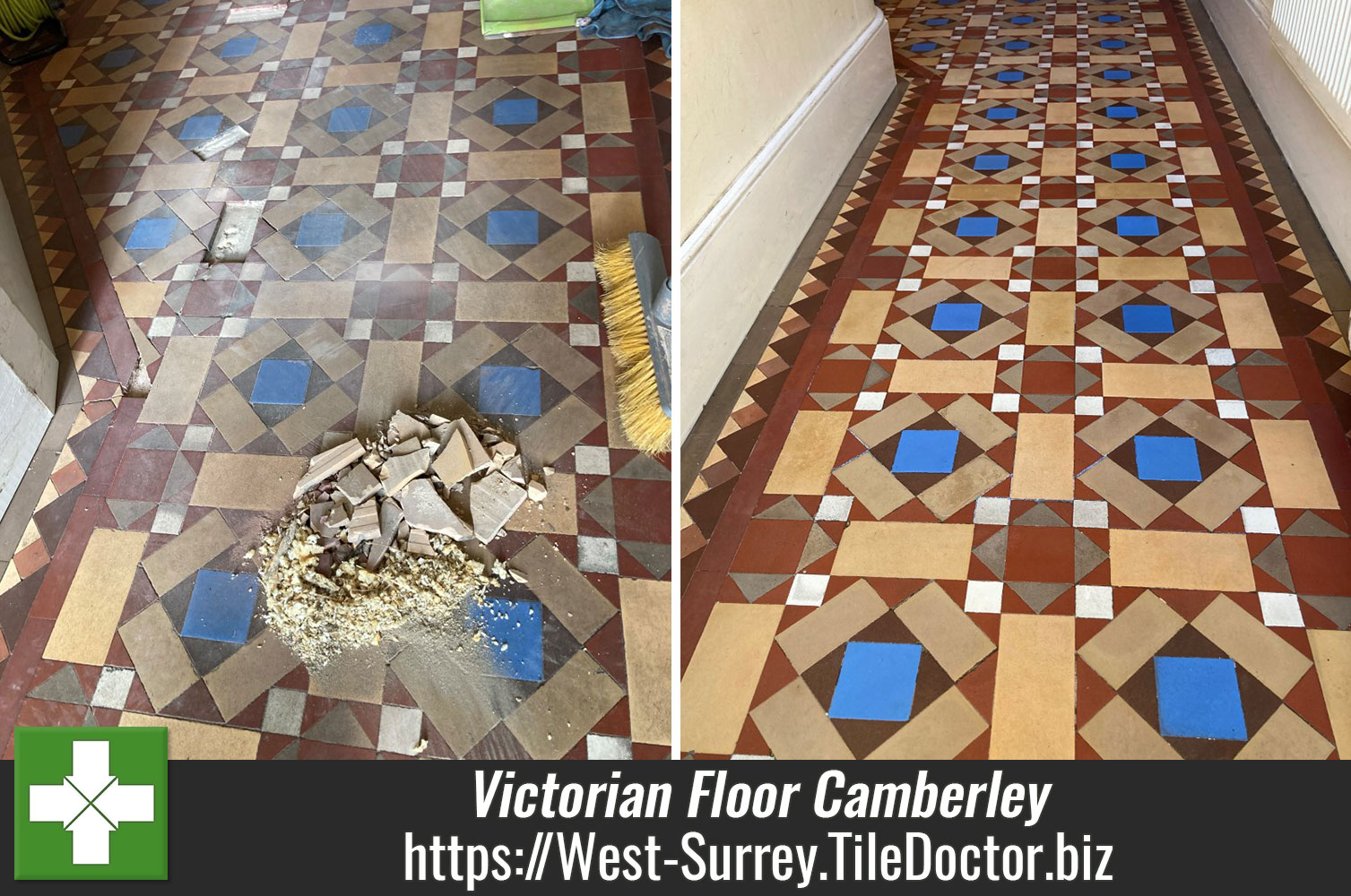 Keeping Moisture Levels Low During Victorian Tile Cleaning with Tile Doctor Acid Gel in Camberley Surrey