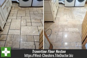 Travertine Kitchen Utility Floor Renovation Neston Wirral