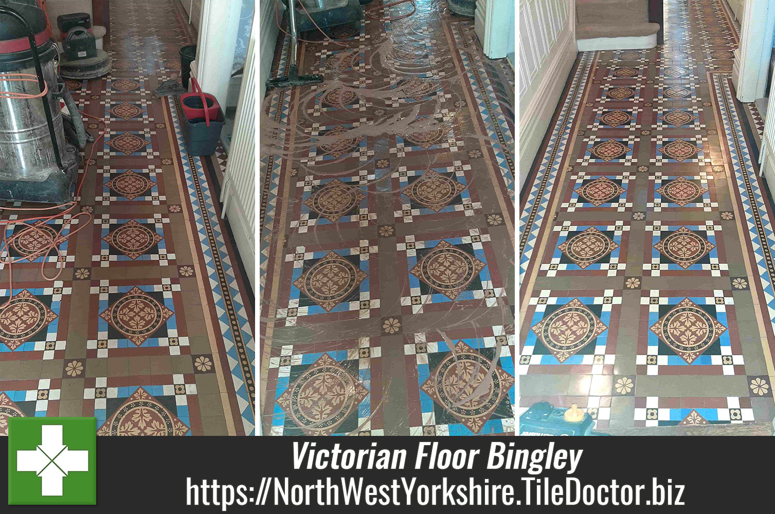 Renovating Original Victorian Tiling with Tile Doctor Diamond Pads in Bingley Yorkshire