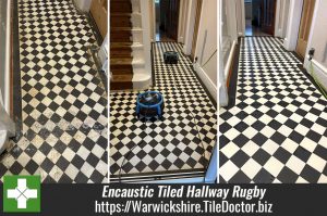 Edwardian Tiled Diamond Pattern Hallway Floor Restoration Rugby