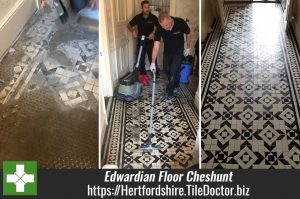 Edwardian Encaustic Floor Restoration Cheshunt