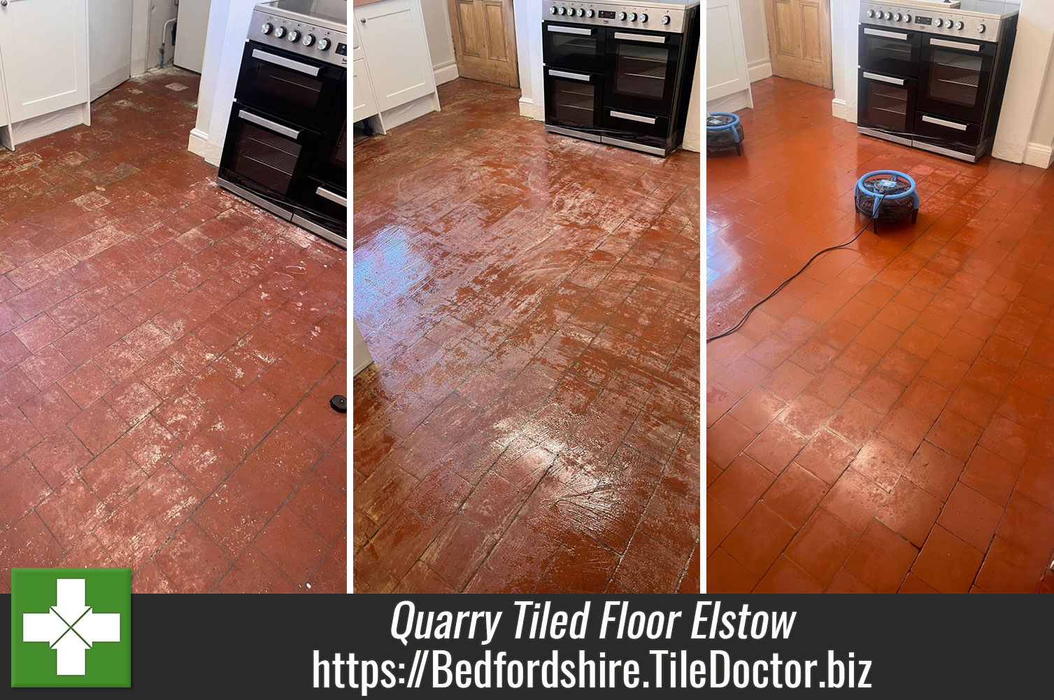 Tile Doctor Acid Gel used to remove Efflorescence from Victorian Quarry Tiles in Elstow Bedfordshire