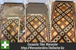 Encaustic Tiled Hallway Floor Restoration Worcester